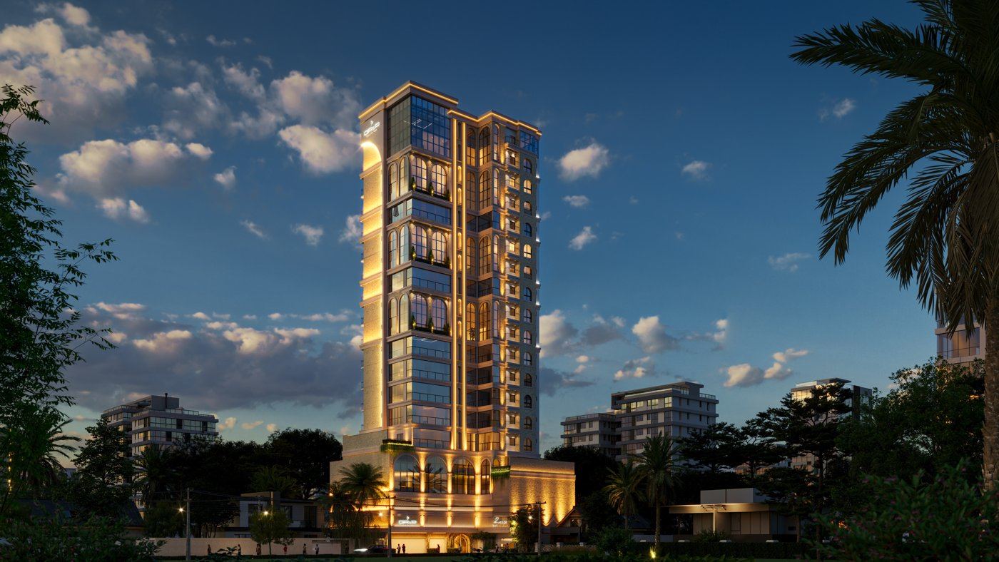 Breeze, Fachada na blue hour